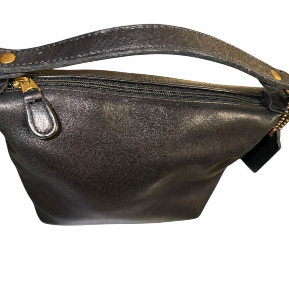 Coach Vintage Black Leather Bag | Classic Mini Hobo | USA Made - Picture 7 of 13